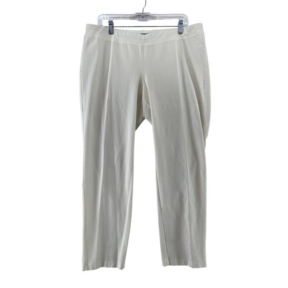 Eileen Fisher Washable Crepe Pants Size Large White - Picture 1 of 7